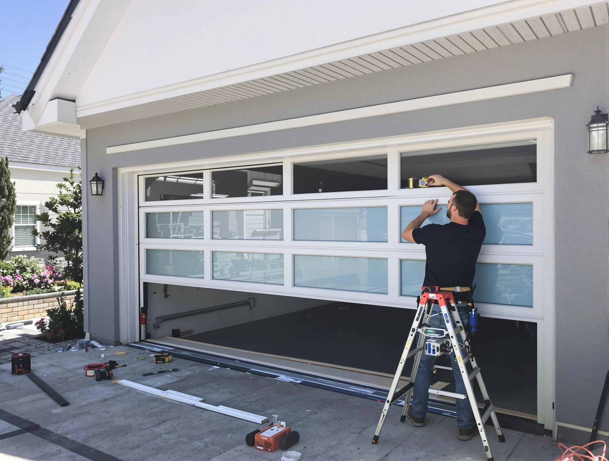 Middlesex Garage Door Repair team performing garage door replacement in Middlesex