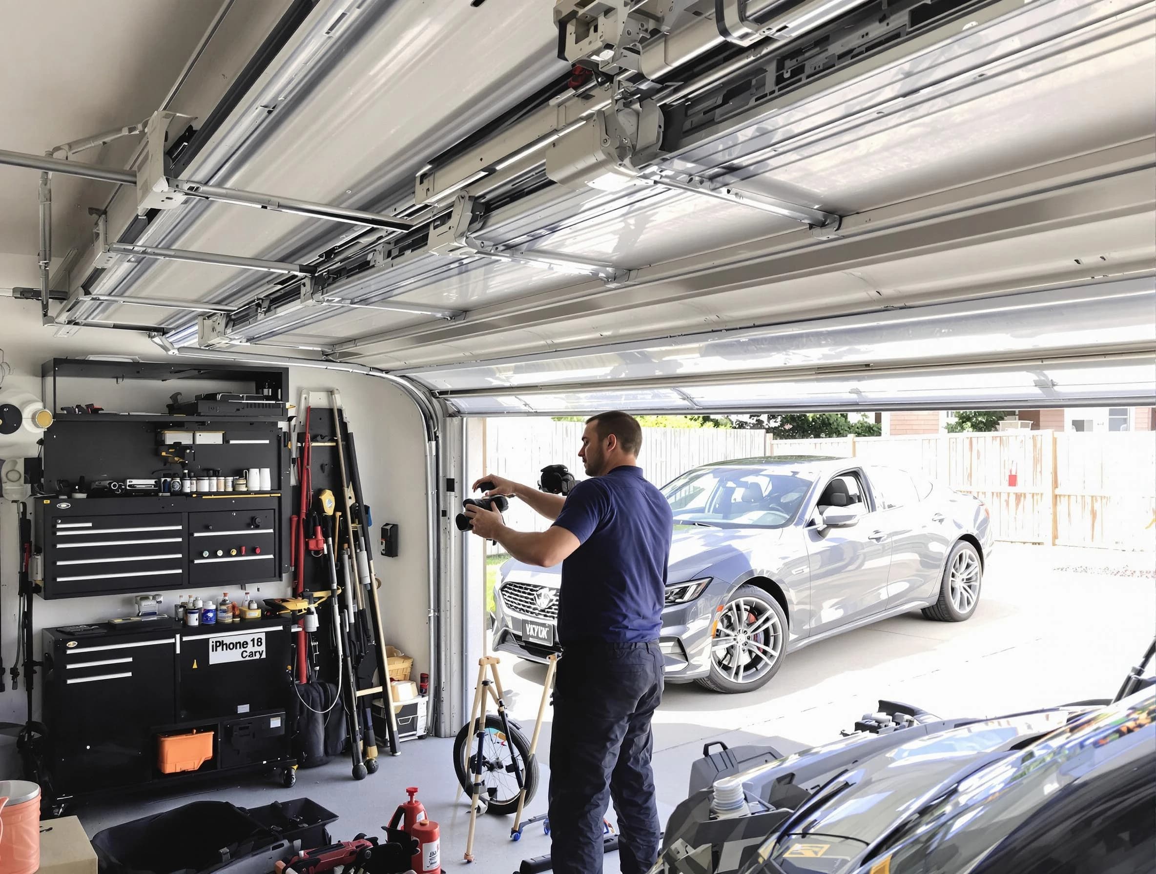 Middlesex Garage Door Repair technician fixing noisy garage door in Middlesex