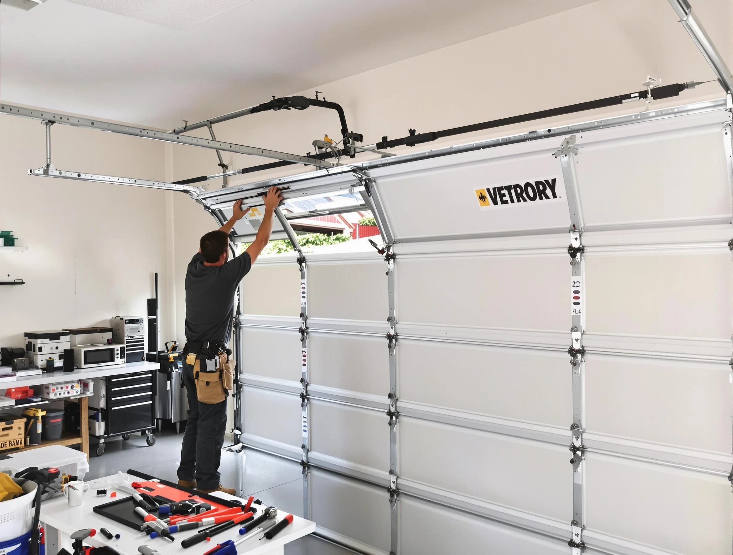 Middlesex Garage Door Repair technician performing section replacement in Middlesex