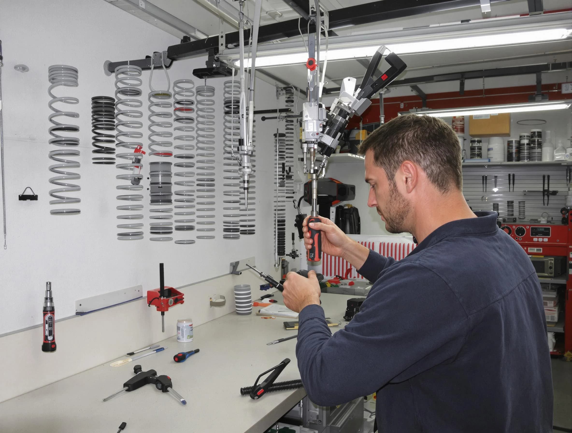 Middlesex Garage Door Repair safety certified technician performing precision spring replacement in Middlesex